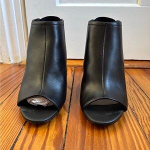 Aldo Black Peep-Toe Ankle Booties